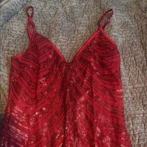 Elegant Red Sequin Dress